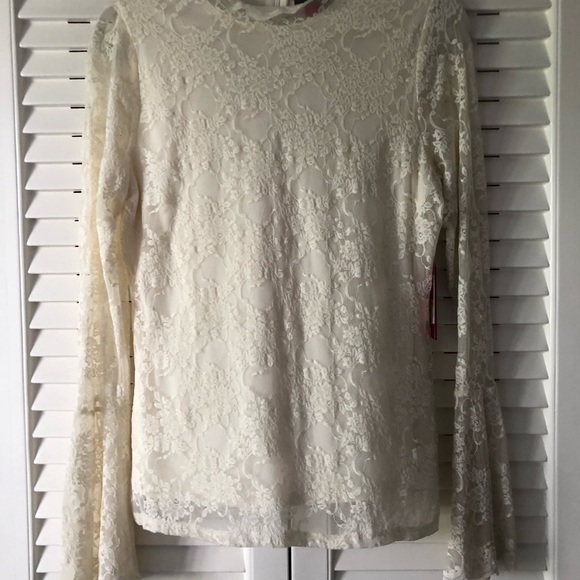 Vince camuto long sleeve lace top - Picture 3 of 7